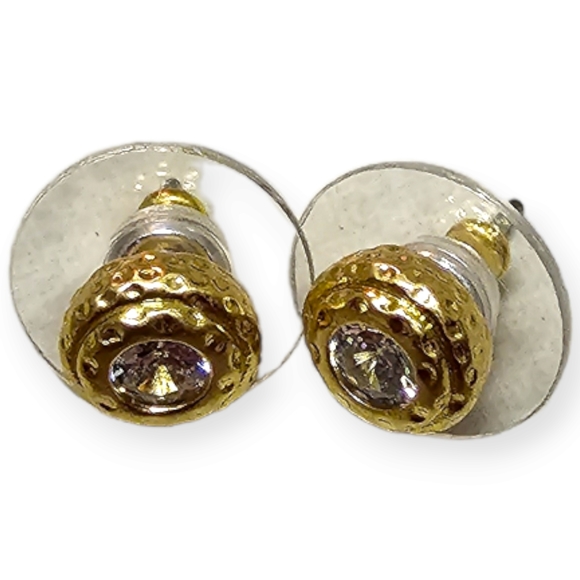 Kate Spade Elegant Edge Clear/Gold Round Studs - Picture 3 of 5